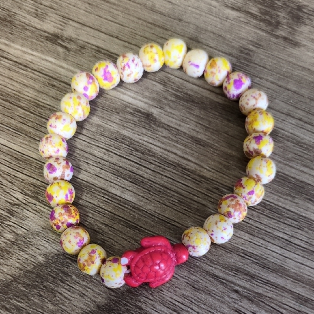 Colorful Beaded Turtle Bracelet